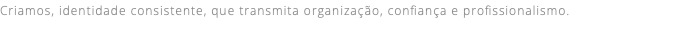 Criamos, identidade consistente, que transmita organização, confiança e profissionalismo.